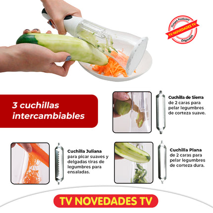 Pelador de verduras 3 en 1 con recipiente integrado Xpert Peel